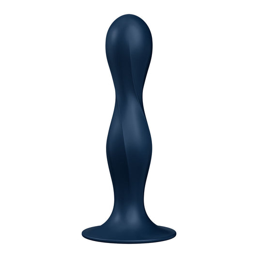 Satisfyer - double ball-r - dark dildo - Product front view  | Flirtybay-adult-store-australia