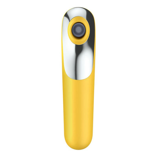 Satisfyer dual love - yellow app controlled clitoral suction stimulator - Product front view  | Flirty Bay