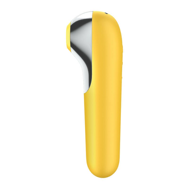 Satisfyer dual love - yellow app controlled clitoral suction stimulator - Product side view  | Flirty Bay