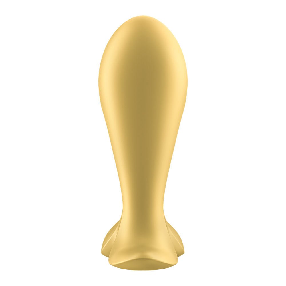 Satisfyer - intensity app controlled vibrating anal plug - yellow, Product back view  | Flirtybay.com.au