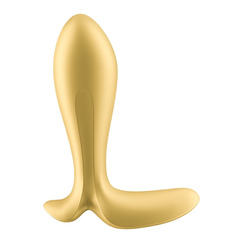 Satisfyer - intensity app controlled vibrating anal plug - yellow, Product third side view  | Flirtybay