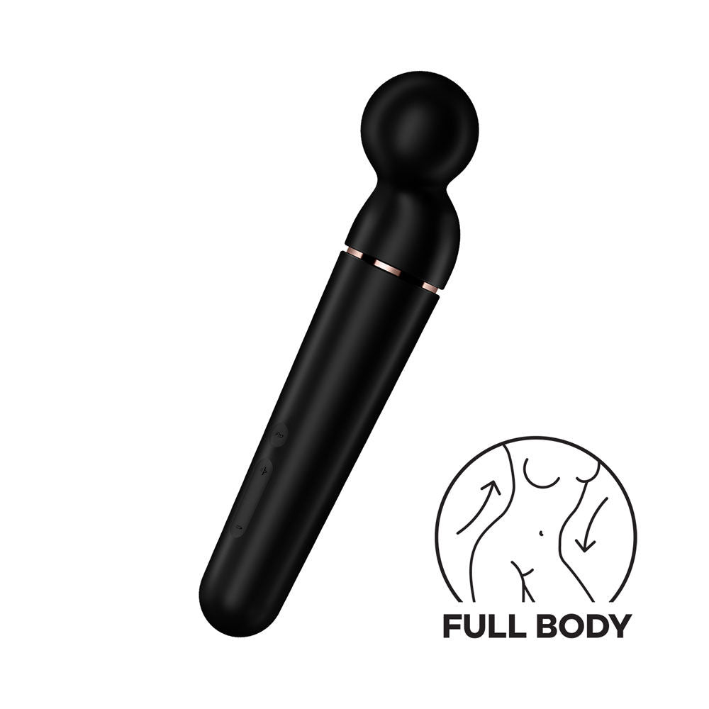 Satisfyer planet wand-er - black - vibrating wand - Product top view  | Flirtybay Adult Shop Australia Lingerie Shop