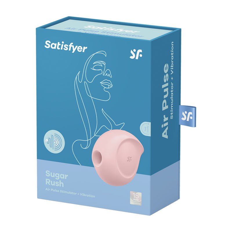 Satisfyer - sugar rush - pink clitoral suction stimulator -  box side view | Flirty Bay