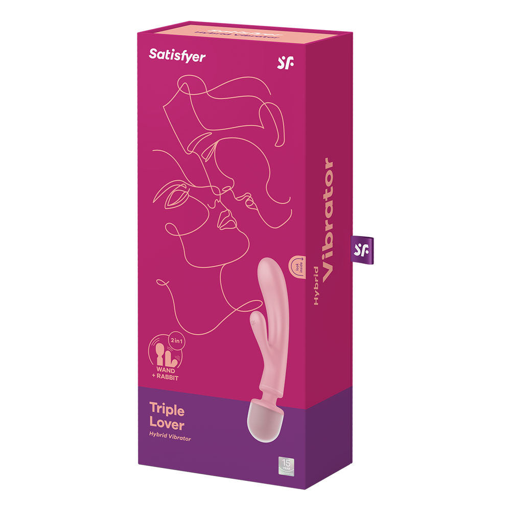 Satisfyer - triple lover wand & rabbit vibrator -  box side view | Flirtybay Sex-shop-australia