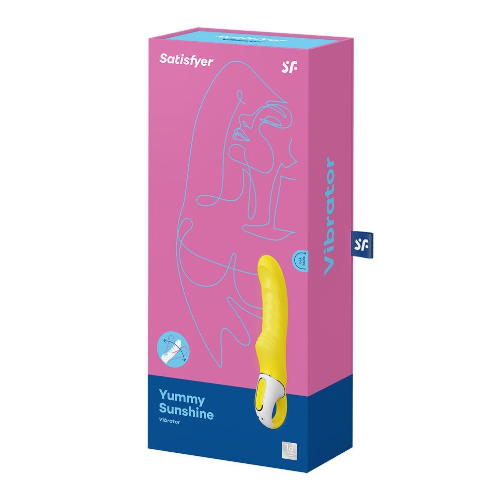 Satisfyer vibes - yummy sunshine - g-spot vibrator -  box side view | Flirtybay