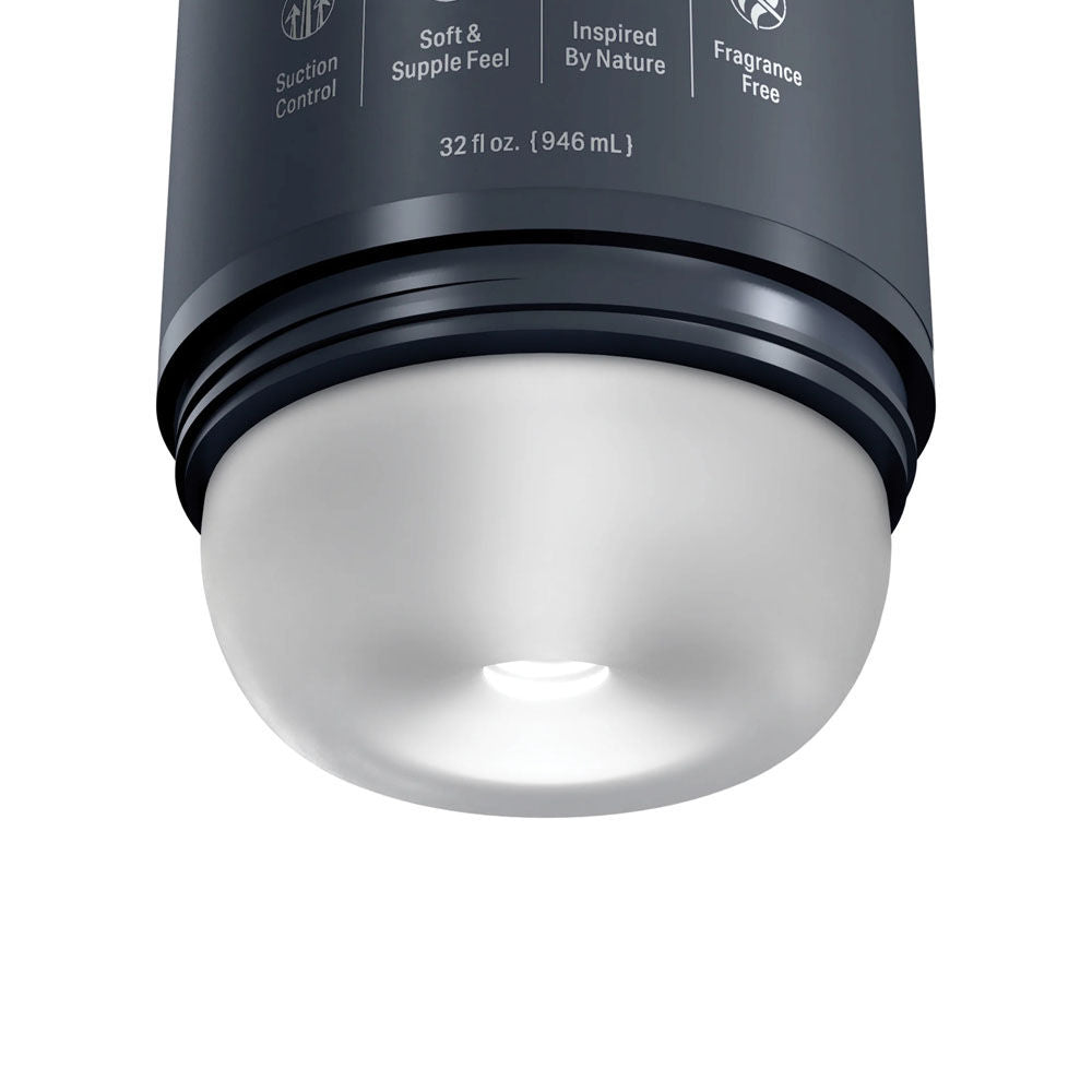 Front view of the PDX Plus Shower Therapy male masturbator, with a close-up of the toy’s entrance | Flirty Bay adult store perth