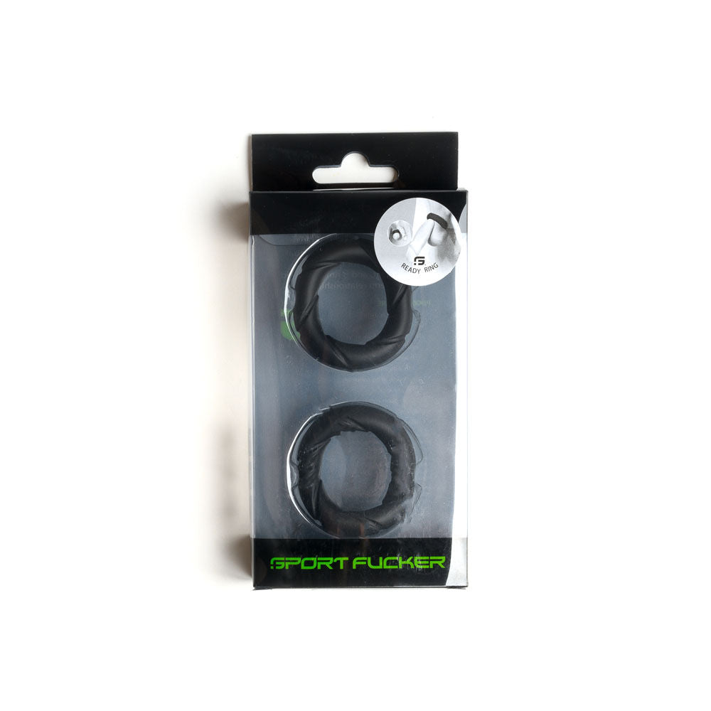 Sport fucker ready rings - cock rings black -  box front view | Flirtybay Adult Shop Australia Lingerie Shop