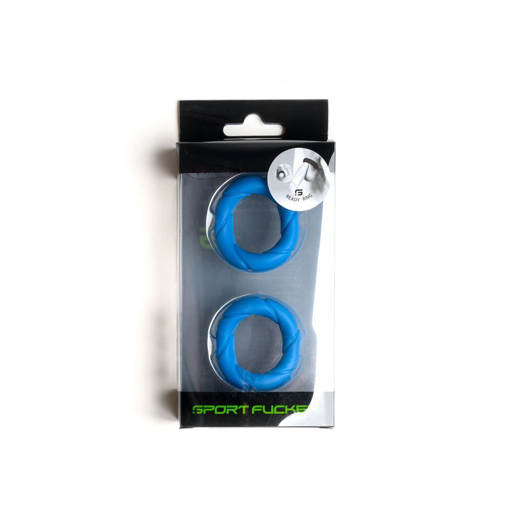 Sport fucker ready rings - cock rings blue-  box front view | Flirtybay Adult Shop Australia Lingerie Shop