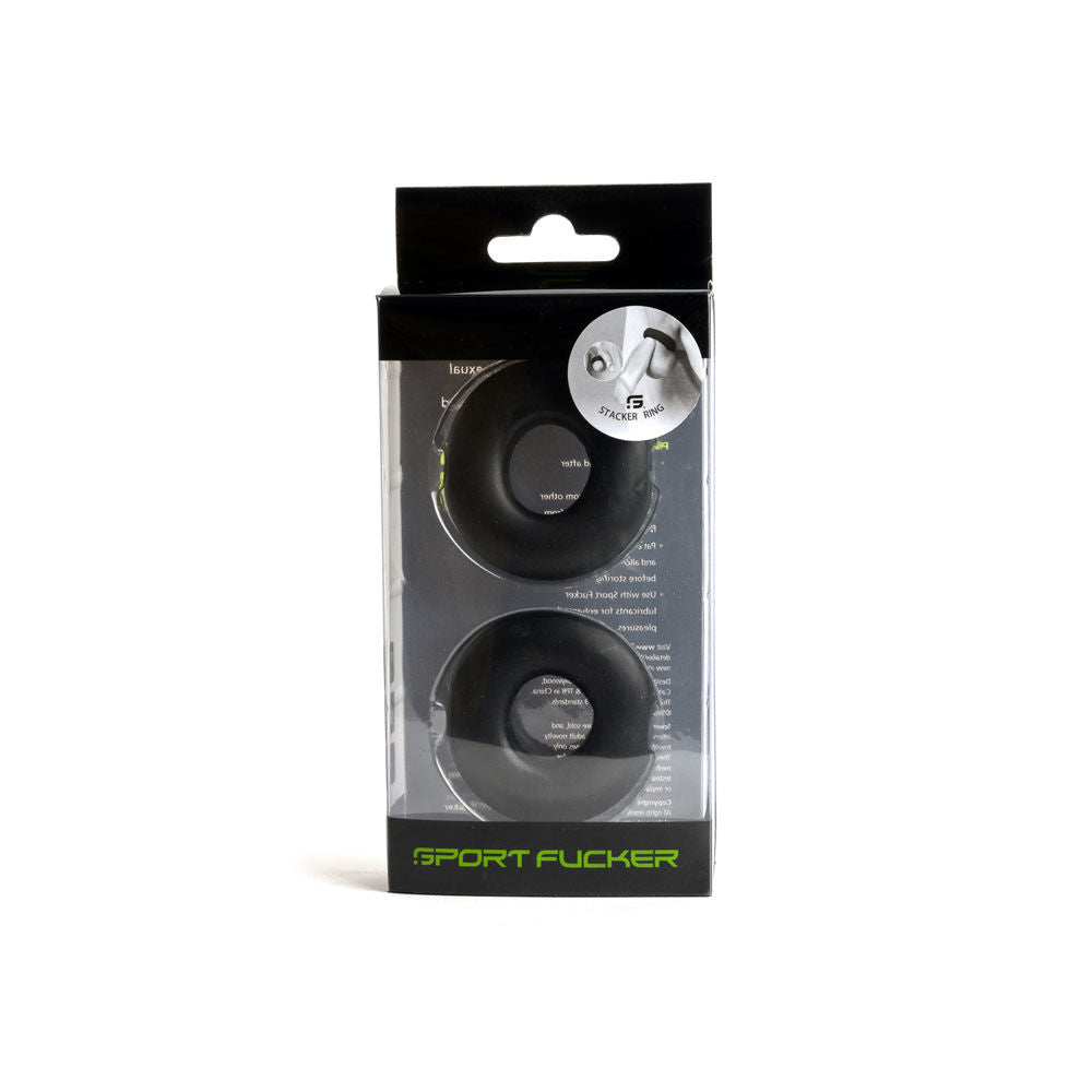 Sport fucker stacker rings - penis rings black - Product front view  | Flirtybay Adult Shop Australia Lingerie Shop