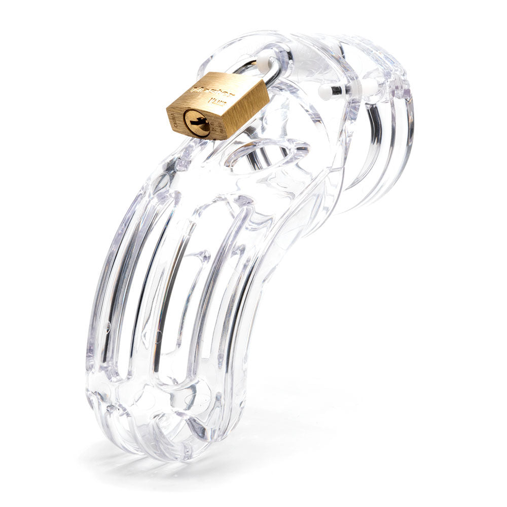 The curve chastity cock cage kit - clear-Product front view  | Flirtybay