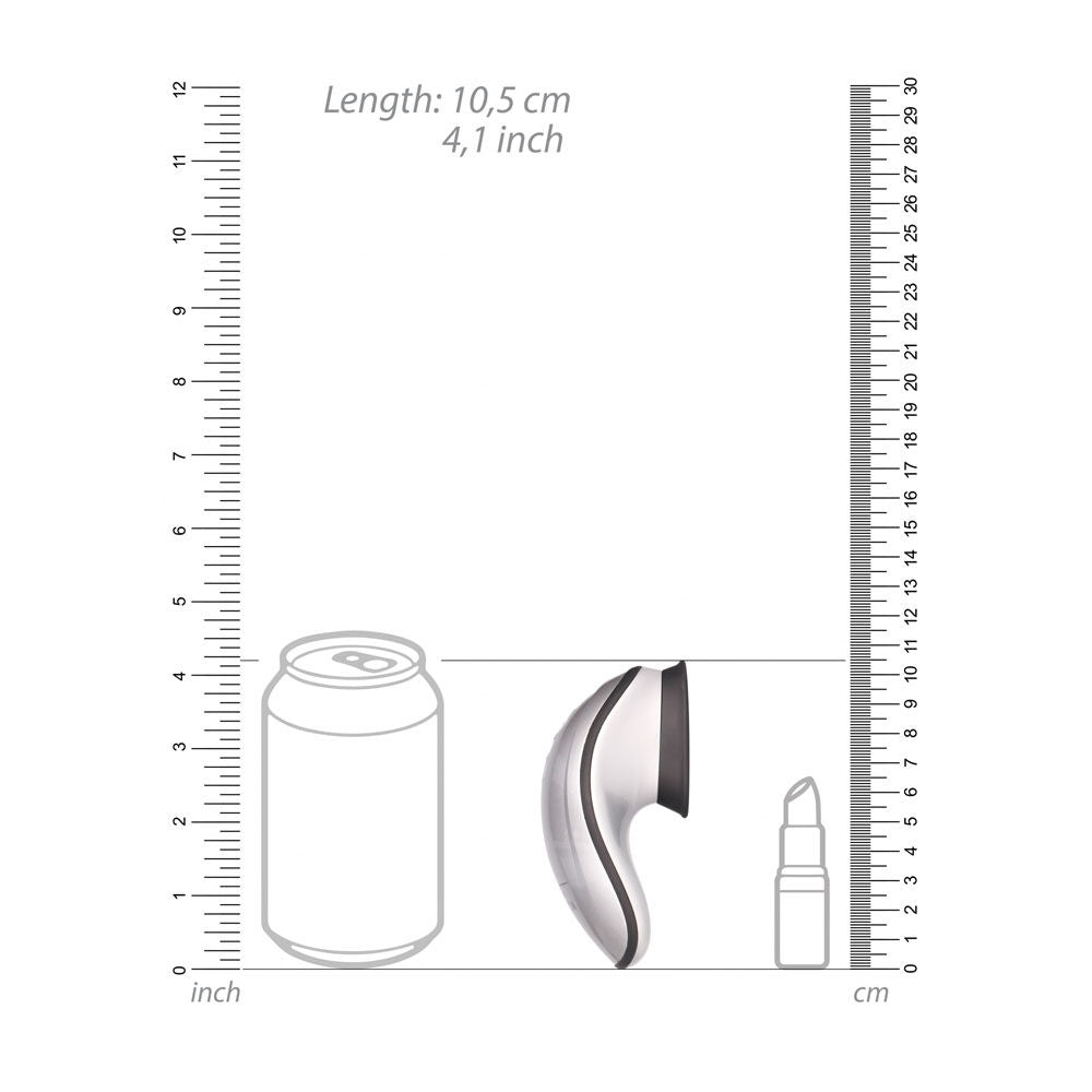 Twitch 1 - silver - clitoral stimulator silver - Product side view in a hand  | Flirtybay Adult Shop Australia Lingerie Shop