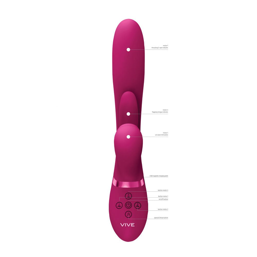 Vive ena - tripple action - rabbit vibrator - Product front view  | Flirtybay