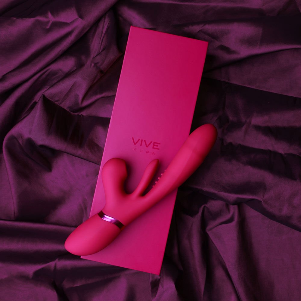 Vive ena - tripple action - rabbit vibrator - Product top view  | Flirtybay