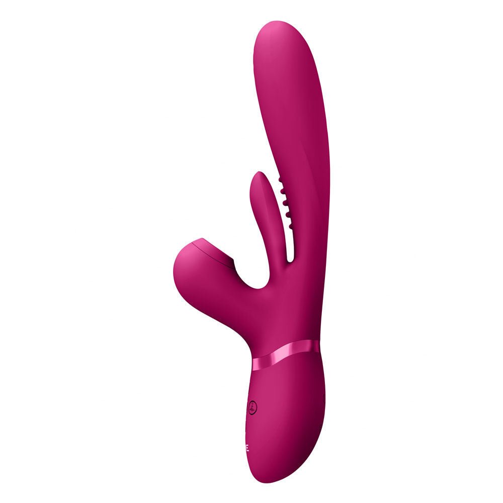 Vive ena - tripple action - rabbit vibrator - Product second side view  | Flirtybay