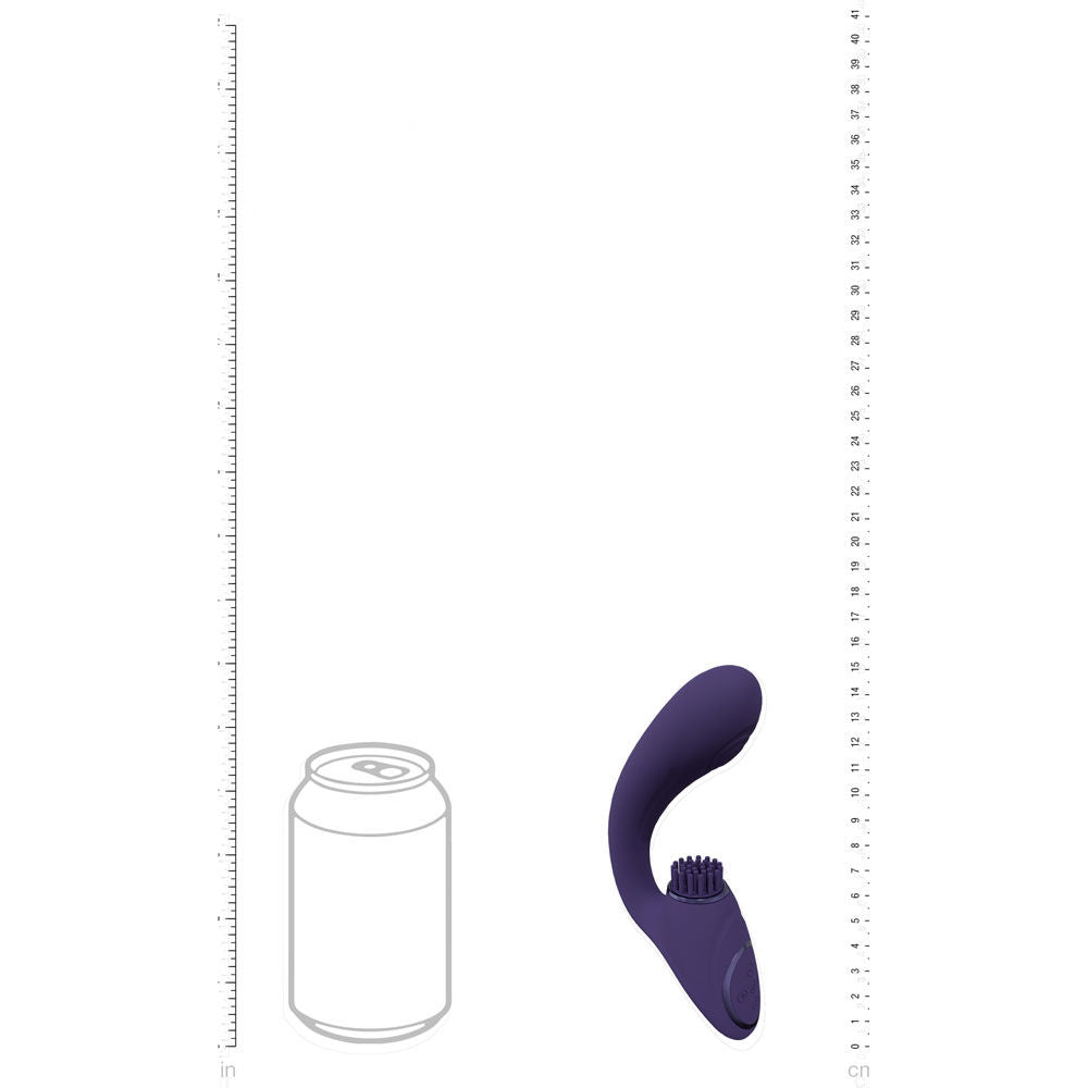 Vive gen - g-spot and clitoral stimulator Purple with dimensions - Product side view  | Flirtybay Adult Shop Australia Lingerie Shop