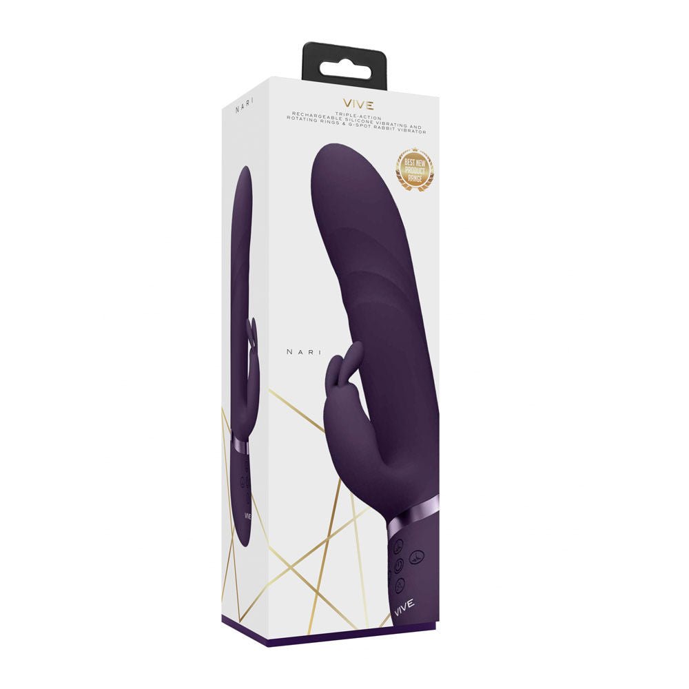 Vive nari - rabbit vibrator -  box side view | Flirtybay