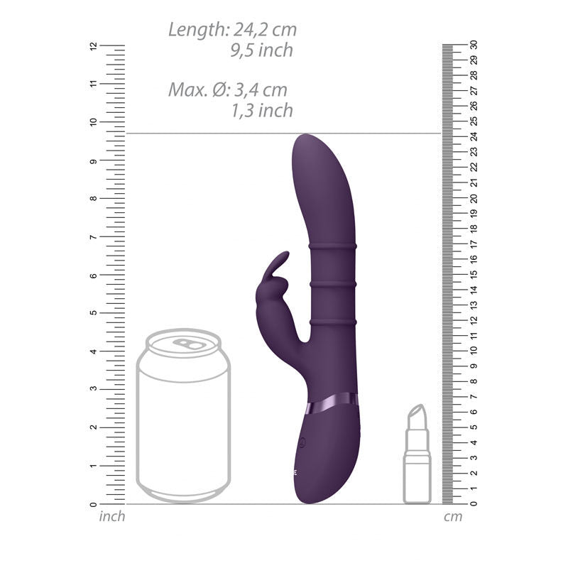 Vive - sora - rabbit vibrator - Product side view, with sizes  | Flirtybay sex shop australia