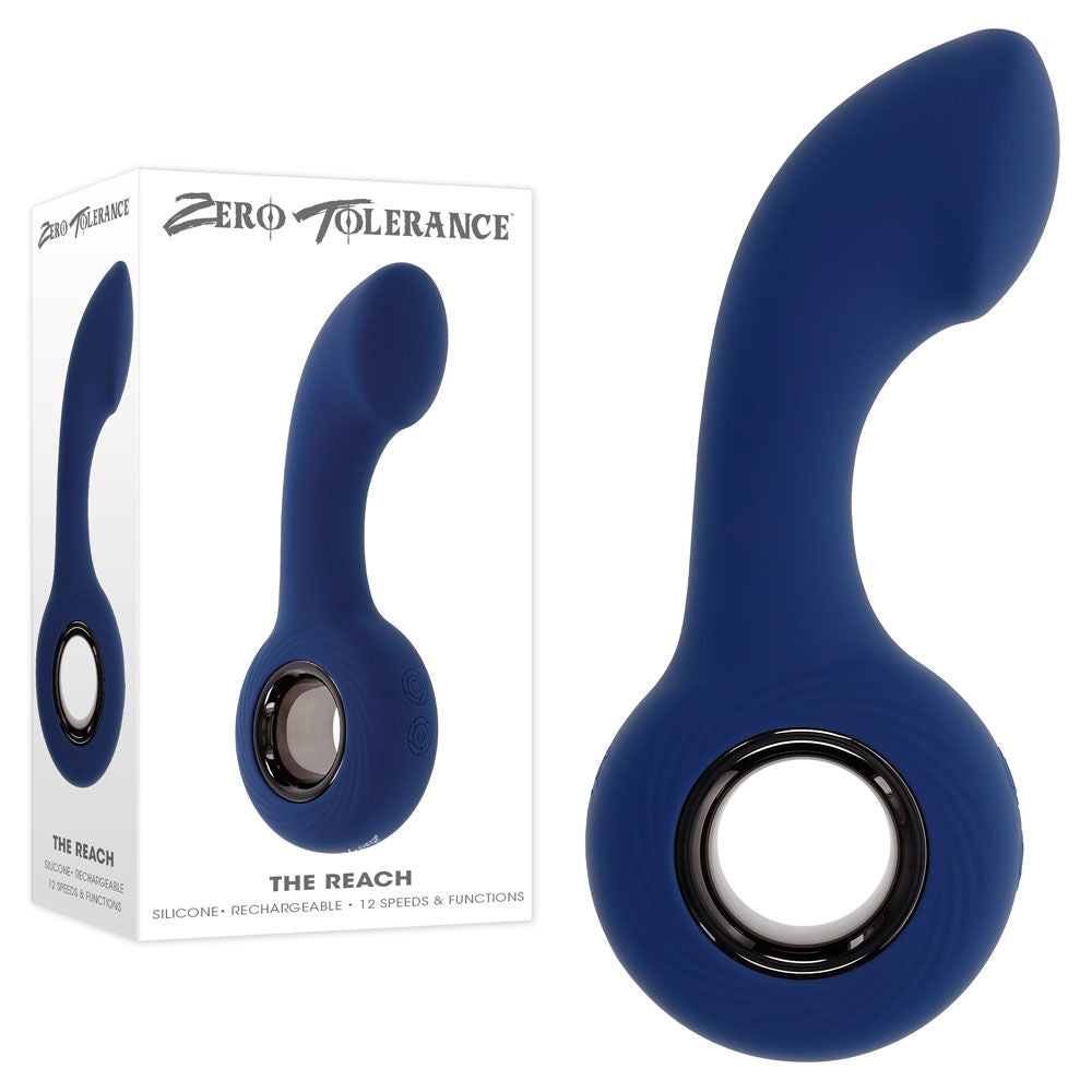 Zero tolerance - the reach - anal & prostate vibrators - Product front view and box side view | Flirtybay Adult Shop Australia Lingerie Shop