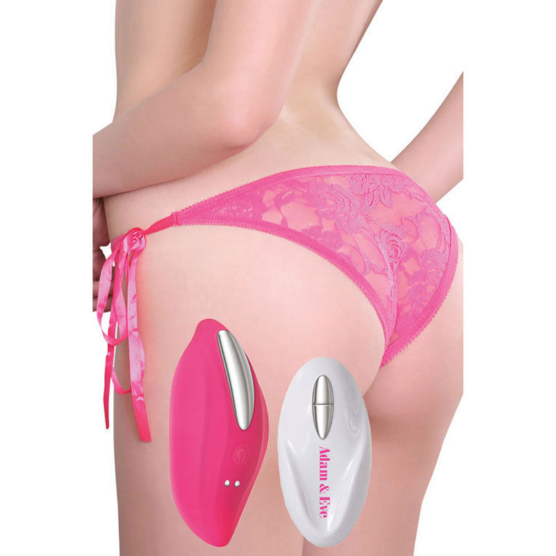 Back view of model in Adam & Eve Eve Vibrating Panties showcasing fit and coverage | Flirty Bay, vibrating panties, finger vibrator, vibrator ladies.