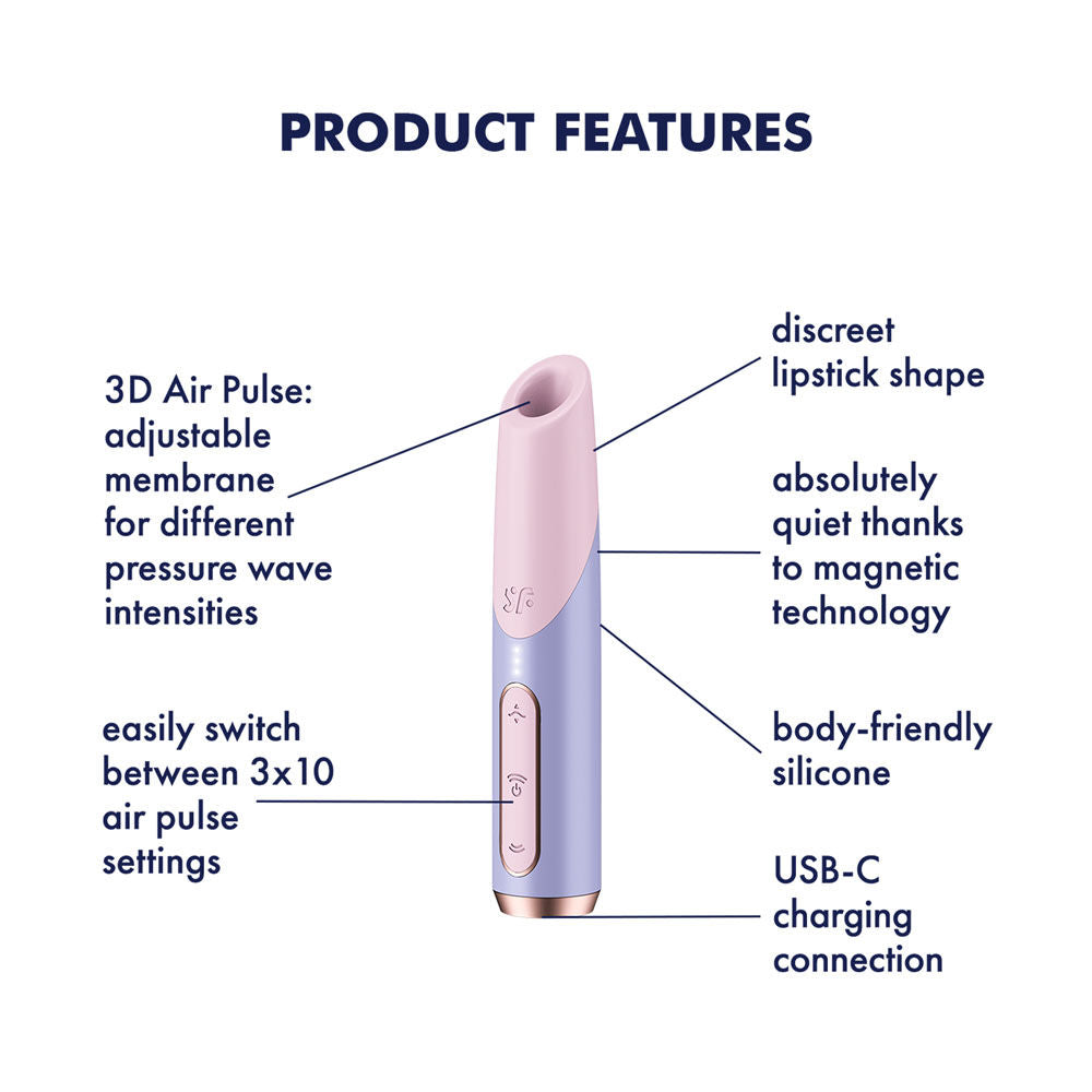 Close-up of Bold Kiss clitoral stimulator highlighting key features | Flirty Bay Adult Store Australia, Vibrator