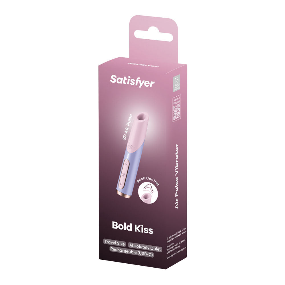 Packaging of Satisfyer Bold Kiss air pulse stimulator | Flirty Bay Adult Store Australia, Vibrator