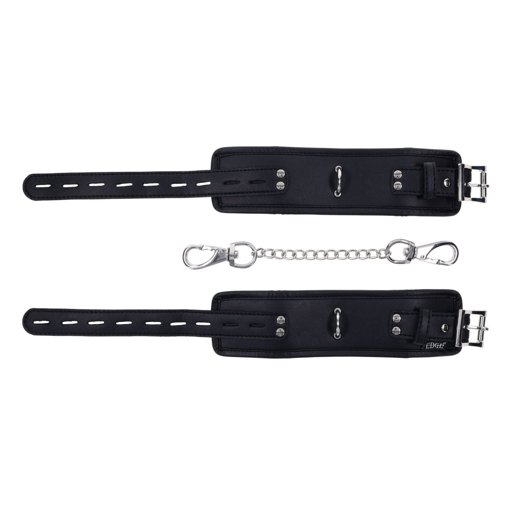 Close-up of Edge handcuff hardware and reinforced stitching detail | Flirty Bay adult toys online, best sex tools