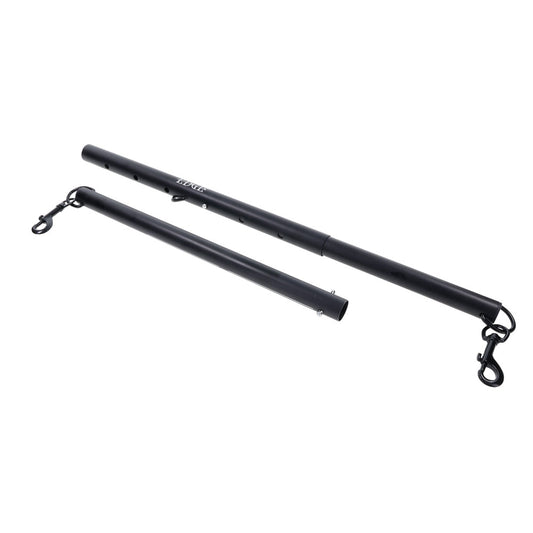 Edge Adjustable Spreader Bar separated into two main parts, showing the extendable bar and attached cuffs | Flirty Bay adult toys online, best sex tools
