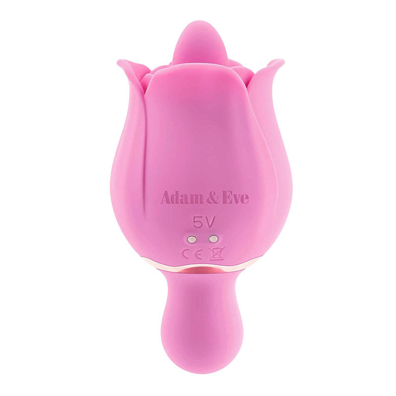 Rear side of Ravishing Rose with silicone finish and ergonomic shape | Flirty Bay, Rose Toys, vibrator, clitoral stimulator, clitoral stimulation, adult store Australia.