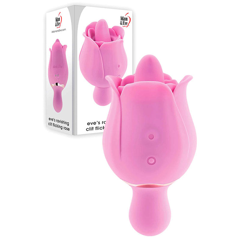 Eve’s Ravishing Rose clitoral stimulator displayed with elegant box | Flirty Bay, Rose Toys, clitoral stimulator, clitoral stimulation, adult store Australia.