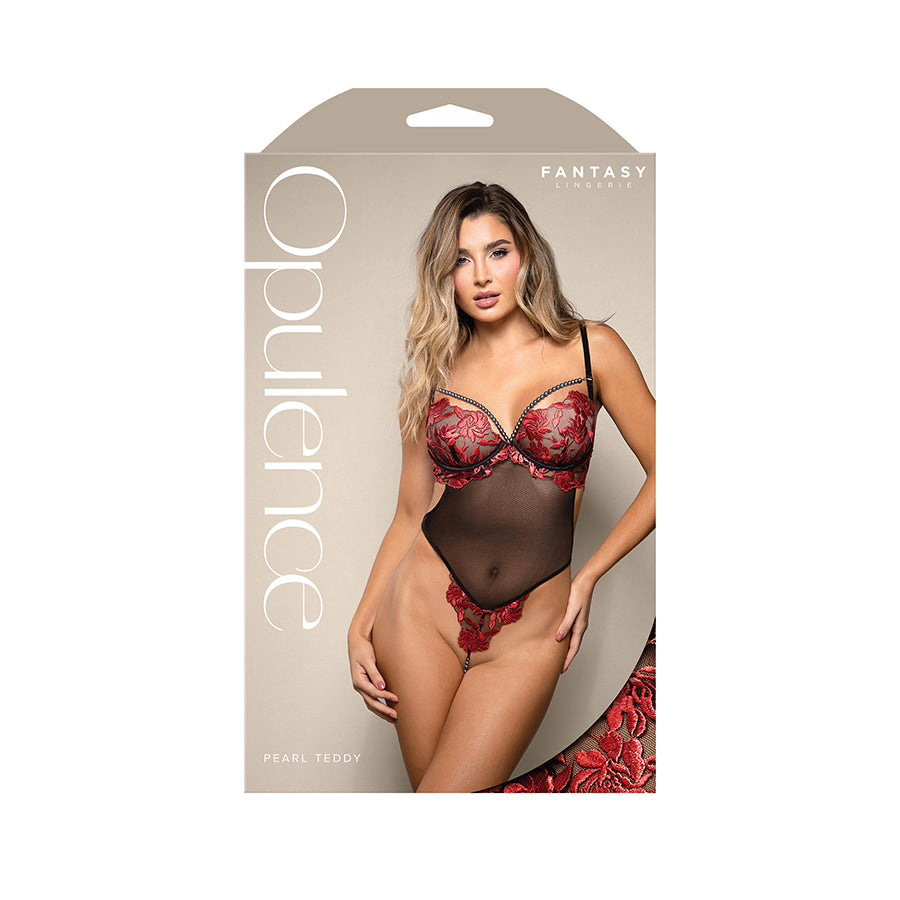 Packaging of the red floral pearl teddy, perfect for gifting or personal luxury | Flirty Bay Lingerie Store and Adult Store australia