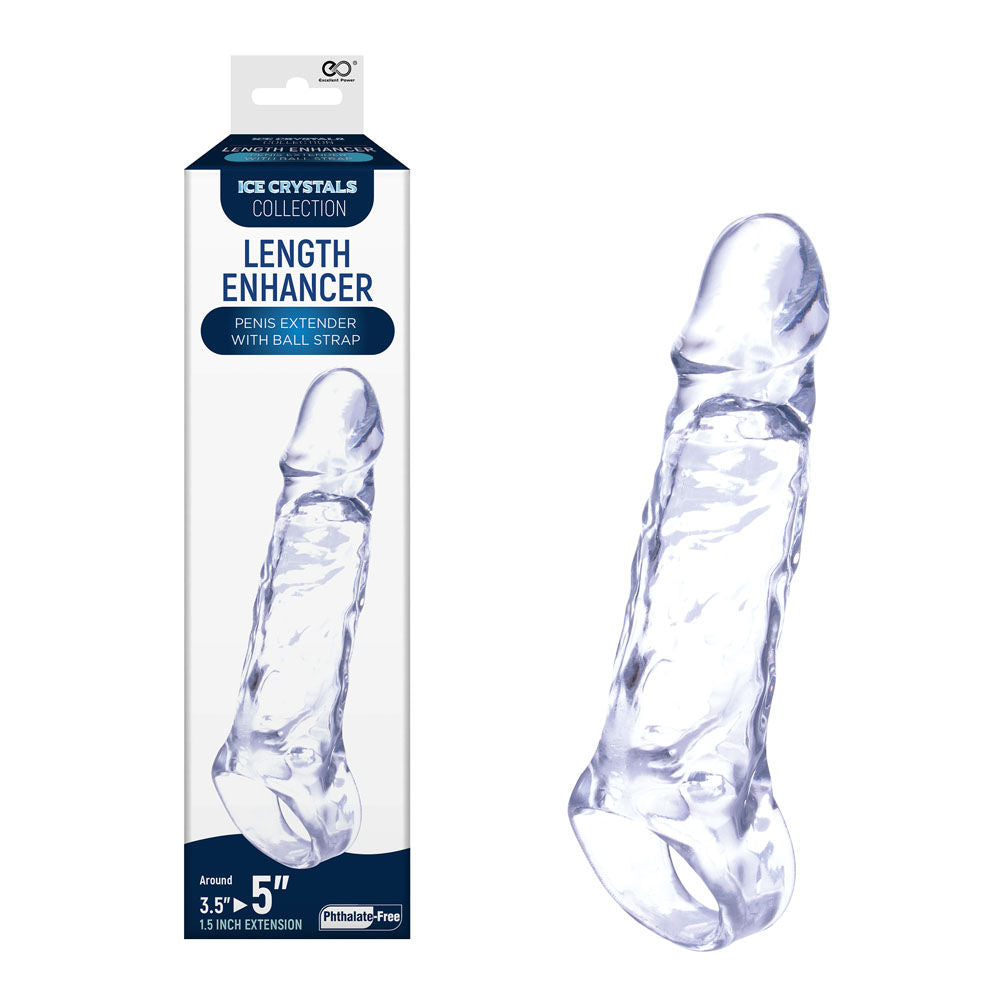 Ice Crystals 1.5 Inch Length Enhancer Penis Extender with packaging | Flirty Bay, male sex toys in Perth Australia