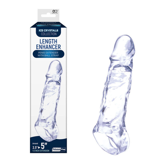 Ice Crystals 1.5 Inch Length Enhancer Penis Extender with packaging | Flirty Bay, male sex toys in Perth Australia