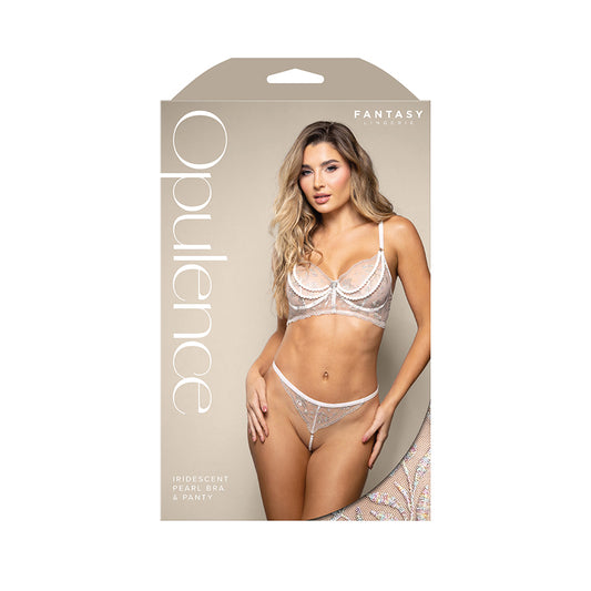 Packaging view of the iridescent pearl lingerie set, highlighting premium presentation for gifting or storage | Flirty Bay lingerie store and adult store Australia