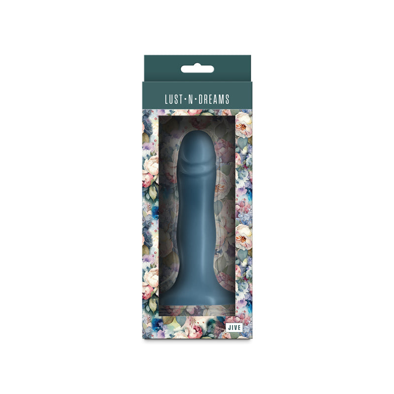 Front view of the packaging of the Lust-n-Dreams Jive Ocean Dildo 6.4'' on white background | Flirty Bay, sex toys Australia