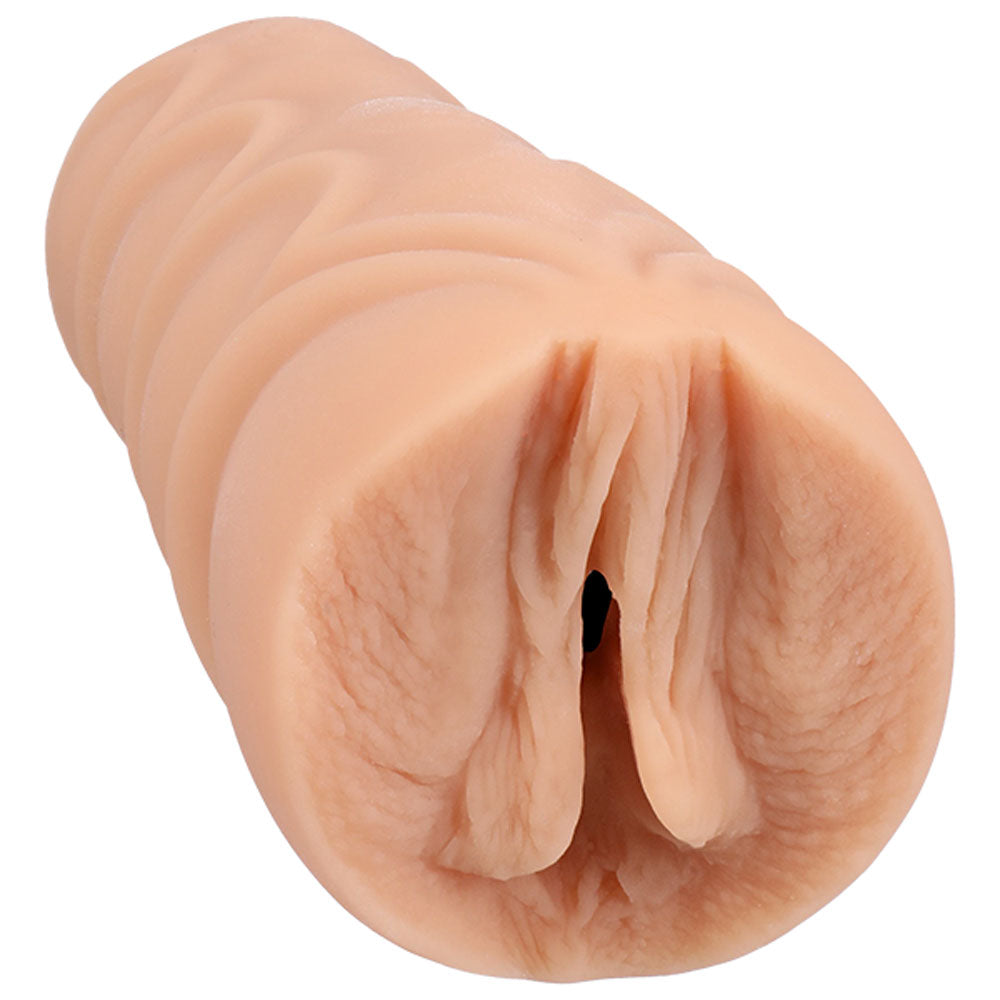 Signature Strokers Kiley Corrupt Pocket Pussy product front view showing sleeve texture | Flirty Bay, male masturbator adult store Australia