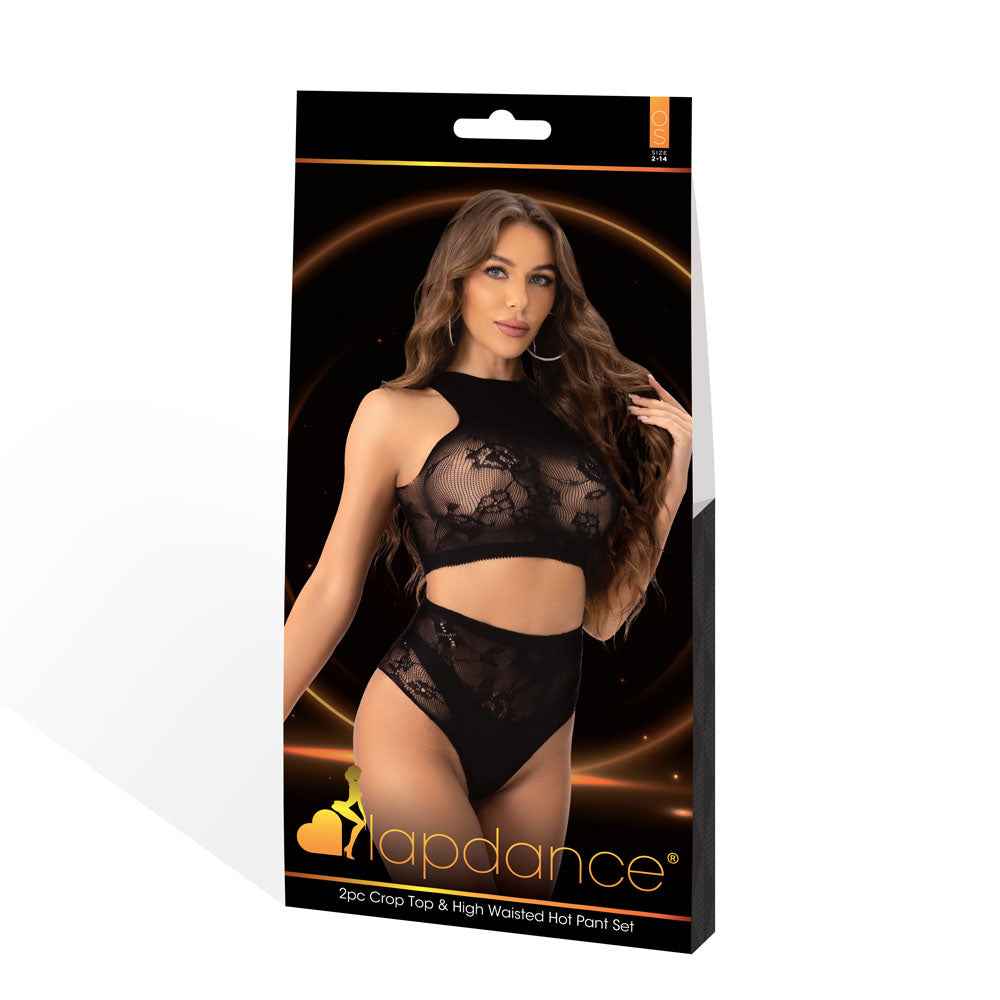 LAPDANCE - 2pc Crop Top & High Waisted Hot Pant