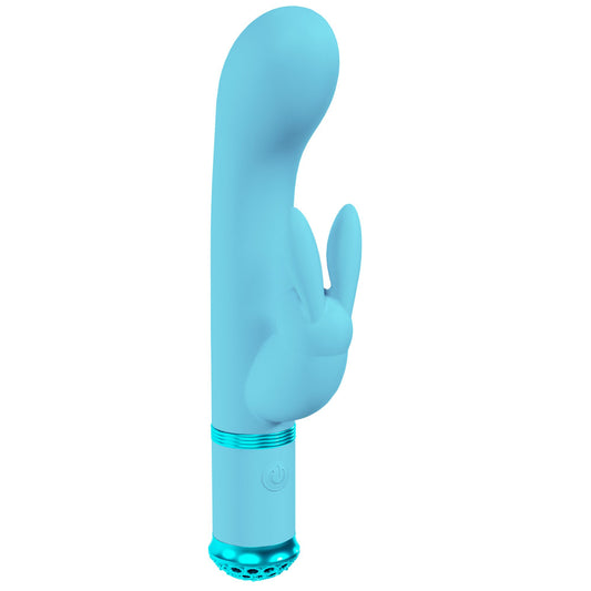 Side view of Loveline Belle rabbit vibrator highlighting ergonomic shape and dual stimulation arms | Flirty Bay, anal plug adult store Australia