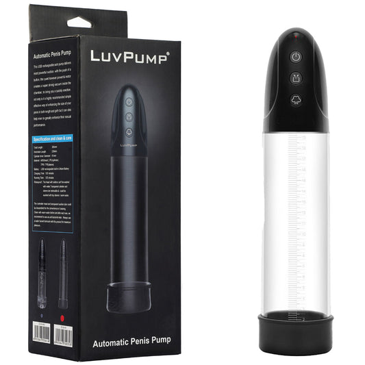 LuvPump Automatic Penis Pump with packaging | Flirty Bay, male sex toys in Perth Australia
