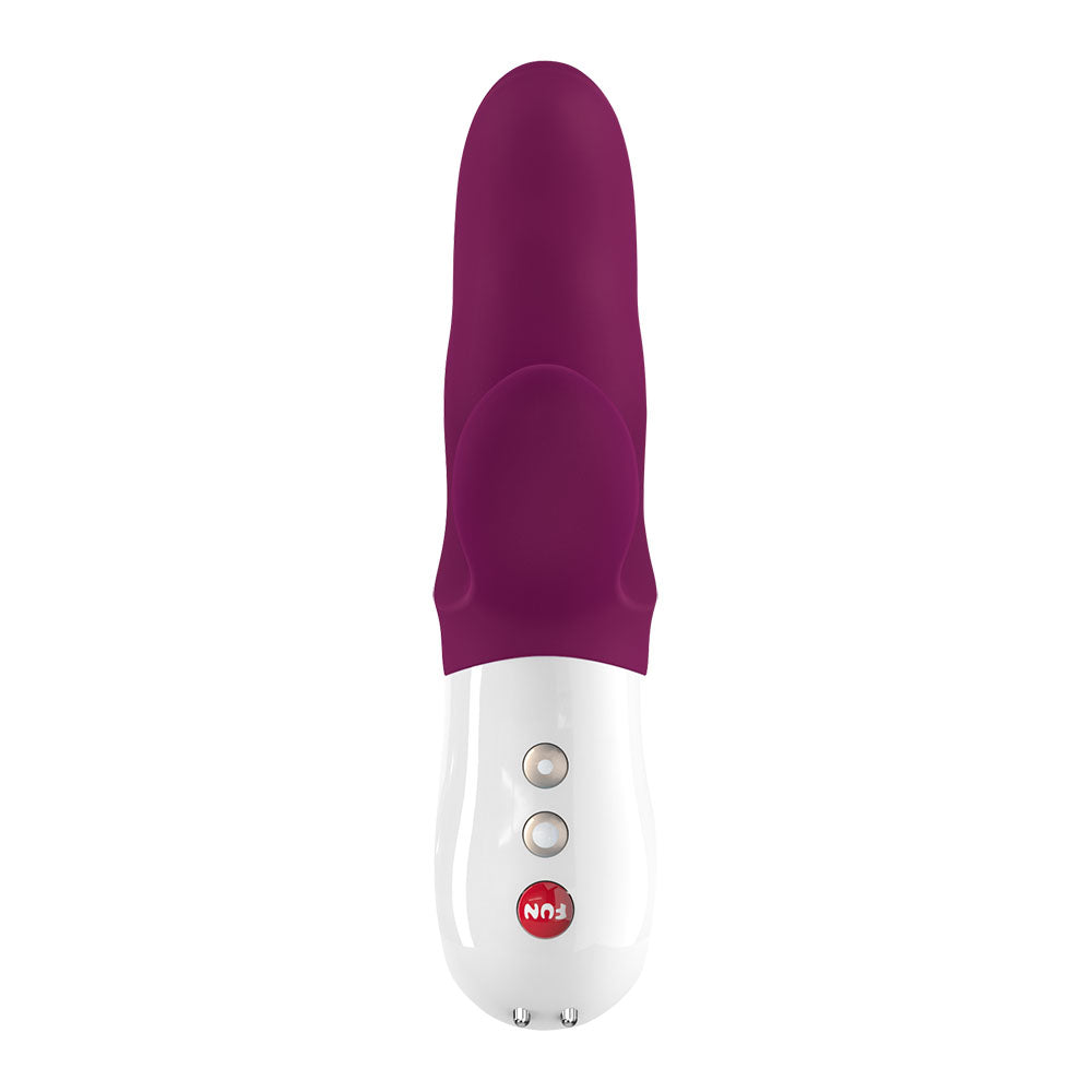 Front view of the Miss BI rabbit vibrator highlighting ergonomic shape and dual stimulation arms | Flirty Bay, anal plug adult store Australia