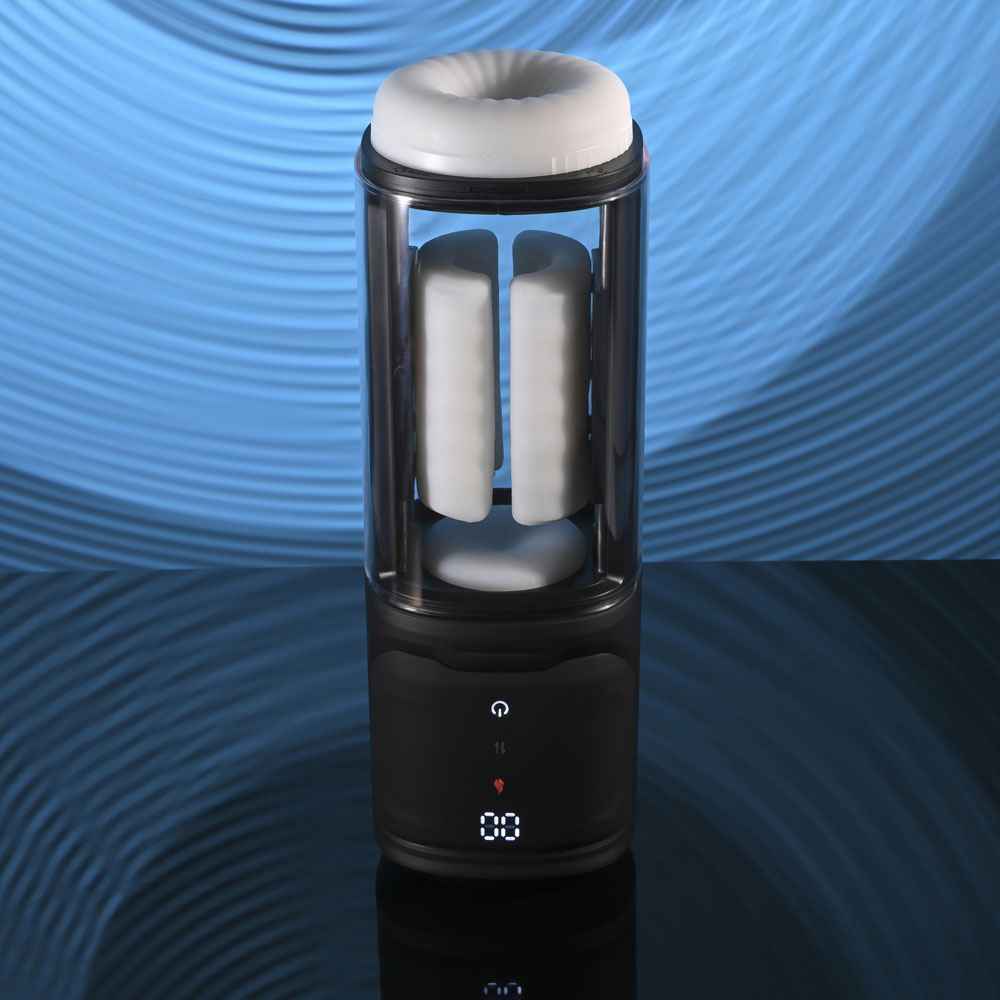 Front view of Playboy Pleasure Side Piece warming auto stroker showing sleeve | Flirty Bay Adult Store and Strokers in Perth Australia