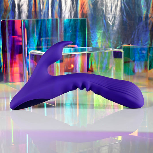 Back view of Selopa Poseable Bunny Rabbit Vibrator in disco decor | Flirty Bay, sex toys Australia