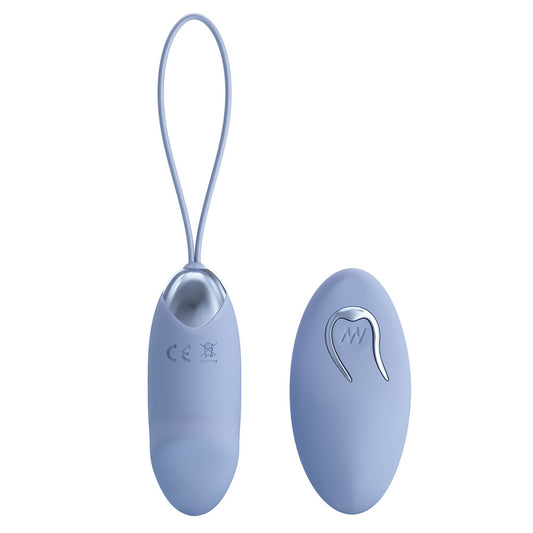 Front view of the purple Party Up Ivan egg vibrator with wireless remote on the right side on a white background | Flirty Bay, sex toys Australia