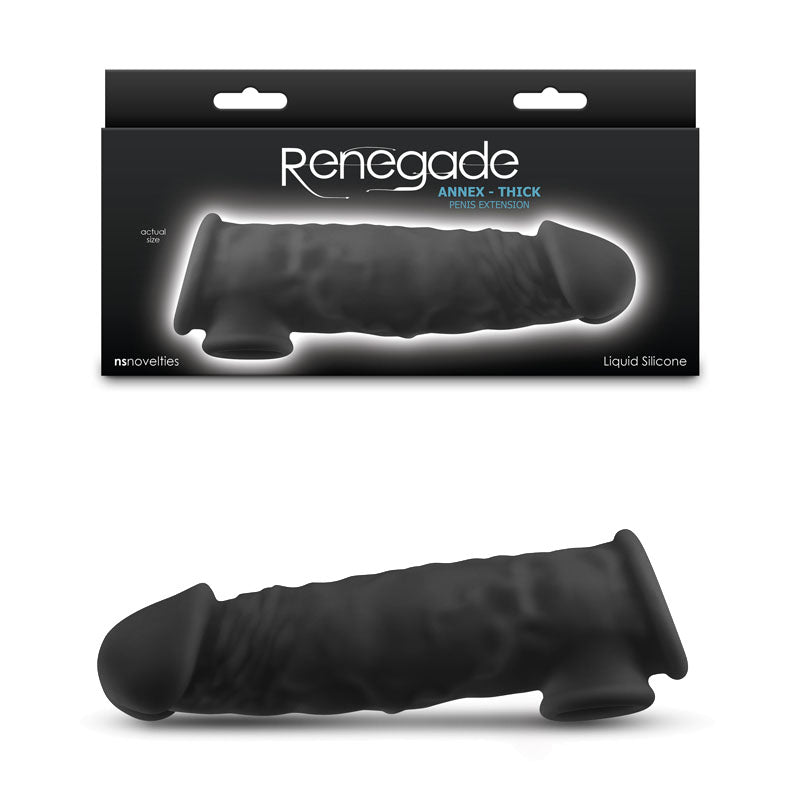 Renegade Annex Thick Penis Extender 7.3” with packaging on top | Flirty Bay, male sex toys in Perth Australia