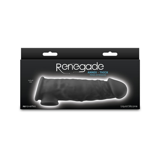 Renegade Annex Thick Penis Extender 7.3” side view of packaging | Flirty Bay, male sex toys in Perth Australia