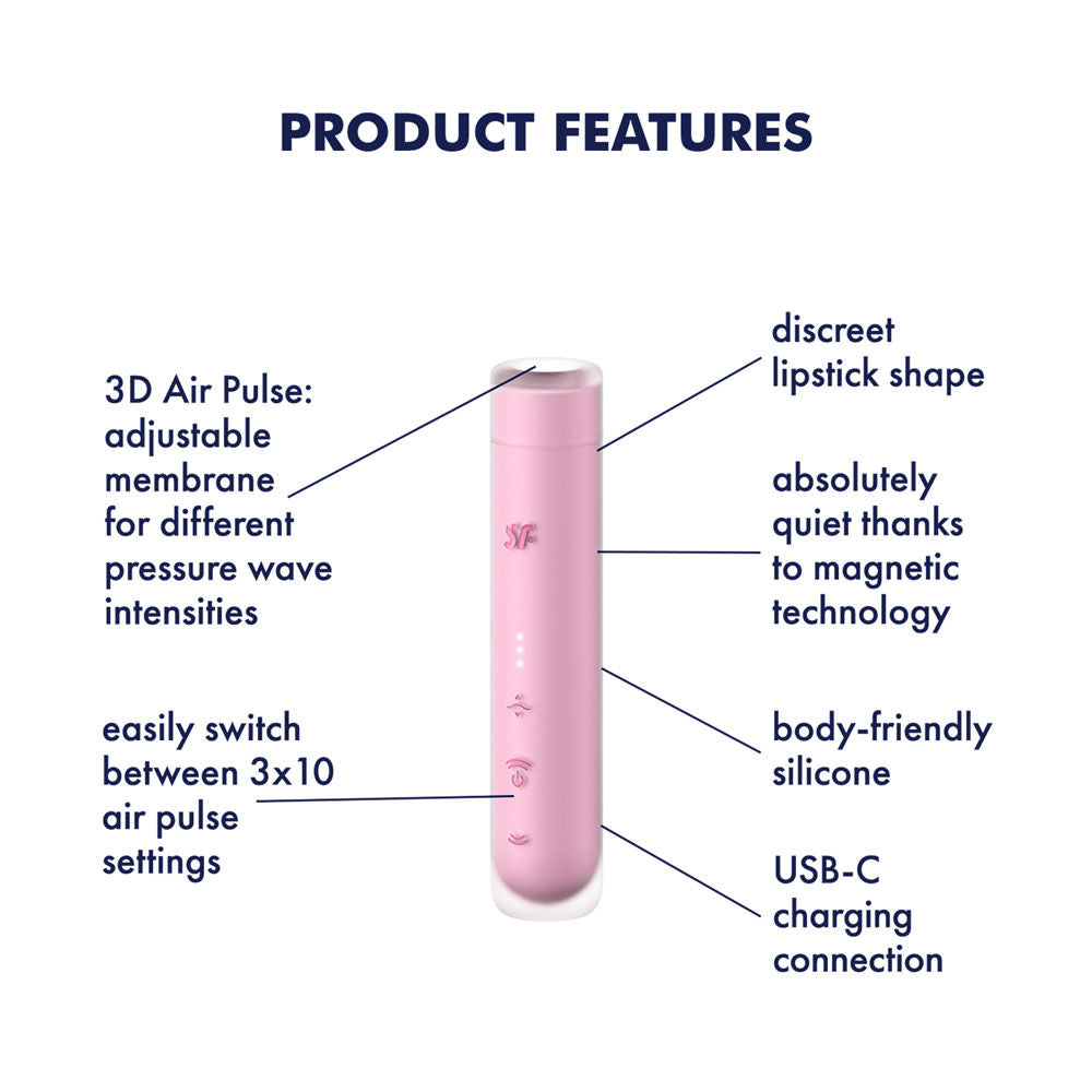 Detailed visual of Satisfyer First Kiss clitoral stimulator features | Flirty Bay Adult Store Australia, Vibrator