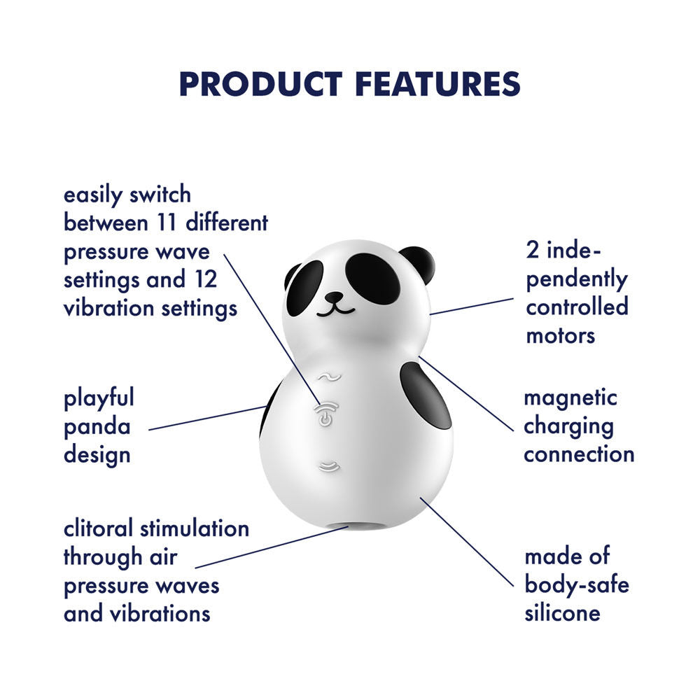 Key features of Satisfyer Pocket Panda clitoral stimulator | Flirty Bay Adult Store Australia, vibrator