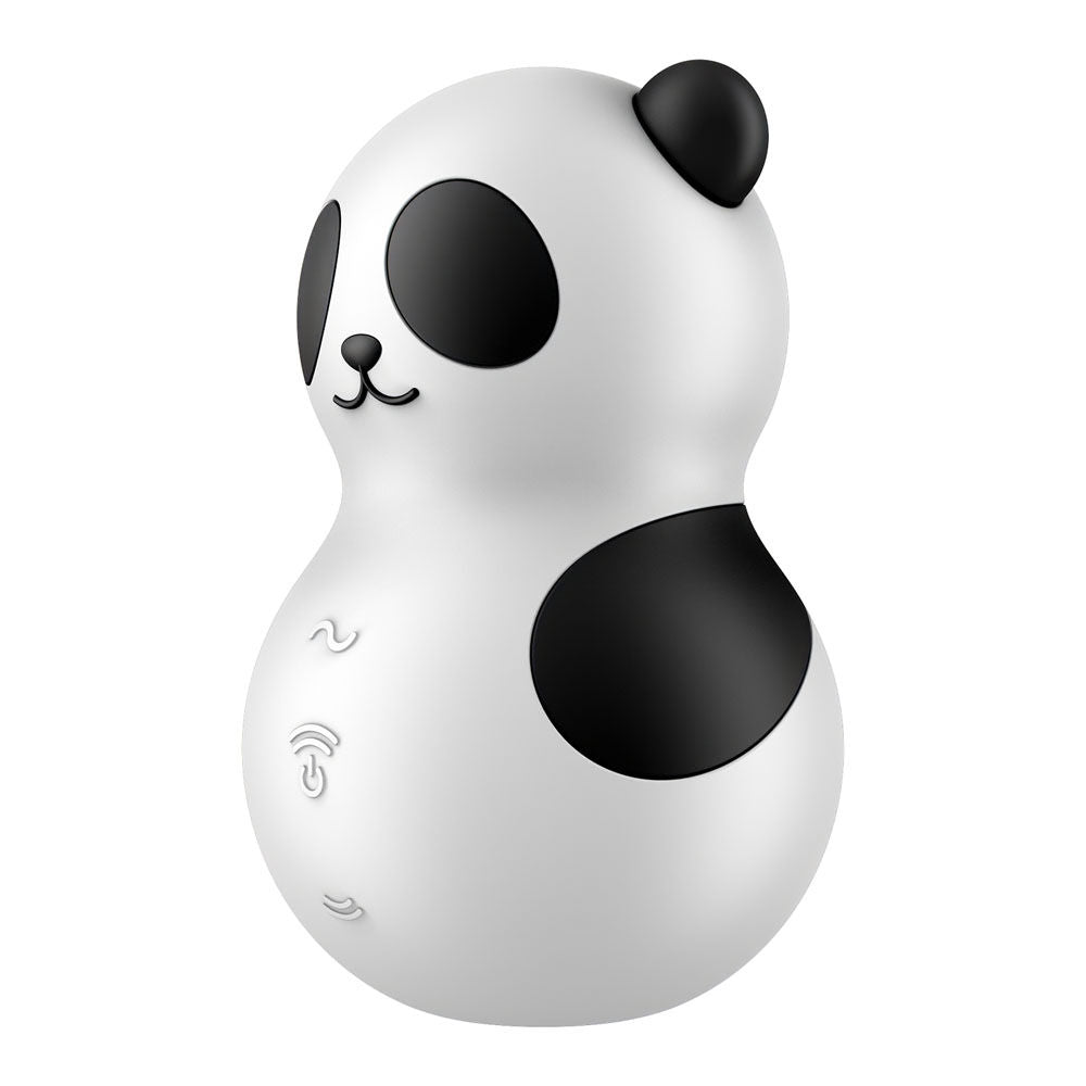 Side angle of Satisfyer Pocket Panda air pulse vibrator | Flirty Bay Adult Store Australia, vibrator