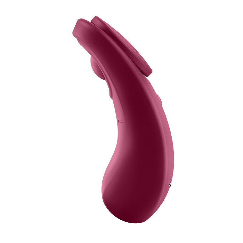 Close-up side view of Satisfyer Sexy Secret showing the contoured clitoral stimulator | Flirty Bay, vibrating underwear, top rated vibrators