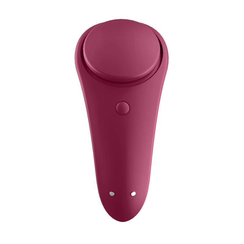 Front view of the Satisfyer Sexy Secret Clitoral Stimulator showcasing compact shape | Flirty Bay, vibrating undies, best vibrator, finger vibrator.