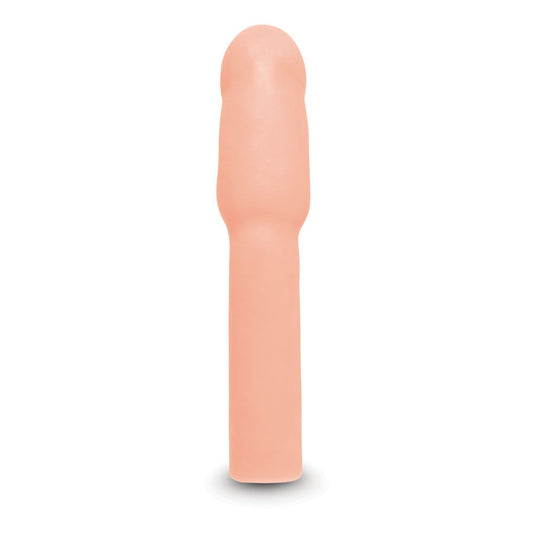 Front view of the flesh Size Up Realistic Penis Extender 4 on a white background | Flirty Bay, male sex toys in Perth Australia